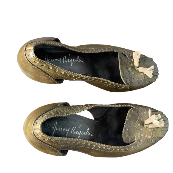 Henry Beguelin 40’s style army green leather pump w‎ khaki tassel. Size 6.5 - Picture 16 of 16